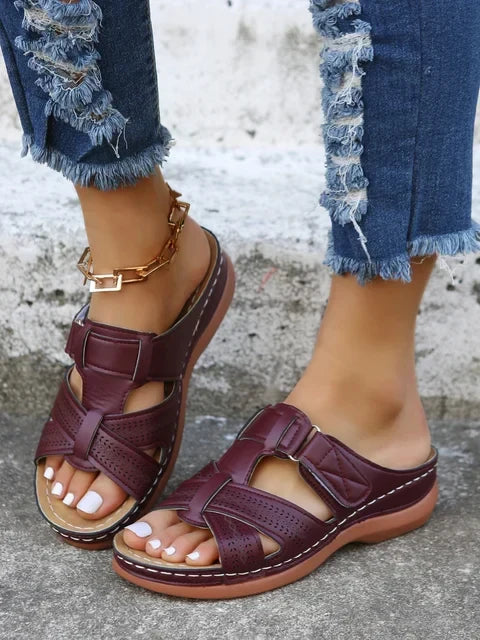 Julia | Sandales confortables en cuir pour femmes